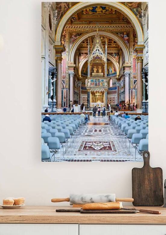 Visitors explore the Archbasilica Cathedral in Rome Italy by Marco Brivio