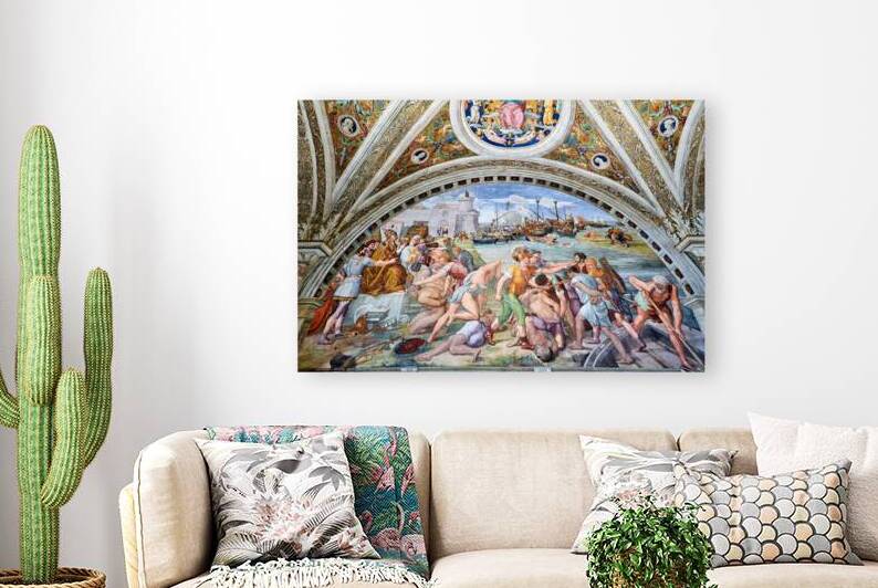 Frescoes in raphael rooms at vatican museums in rome italy by Marco Brivio