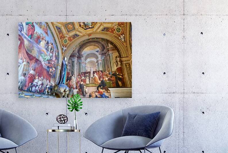 Frescoes in the raphael rooms at vatican museums in rome by Marco Brivio