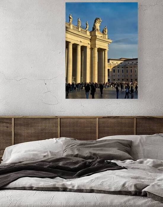 Tourists waiting to enter Saint Peters Basilica in Rome Italy by Marco Brivio