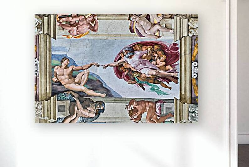 Famous scene of creation in the Sistine Chapel in Vatican City by Marco Brivio
