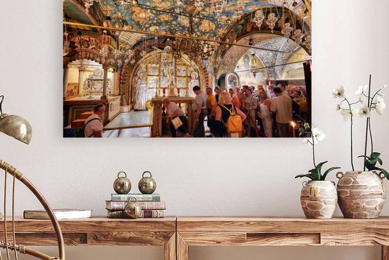 Visitors explore the church of the Holy Sepulchre in Jerusalem by Marco Brivio