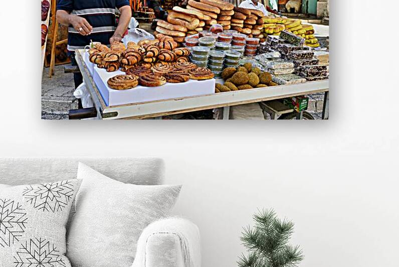Bread and sweets stall in old city of Jerusalem Israel by Marco Brivio
