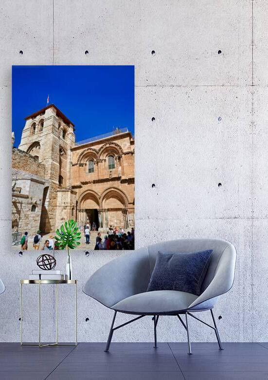 Visitors gather at Church of the Holy Sepulchre in Jerusalem by Marco Brivio