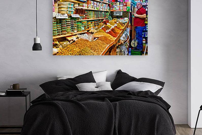 Selling spices and coffee in the old city of Jerusalem by Marco Brivio