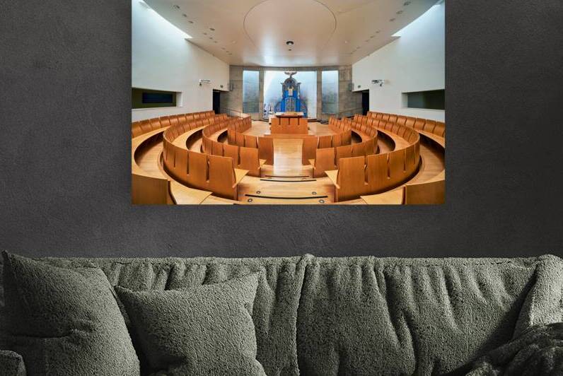 Inside the synagogue at Yad Vashem in Jerusalem Israel by Marco Brivio