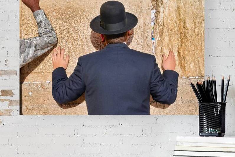 Prayers at the wailing wall in jerusalem by Marco Brivio