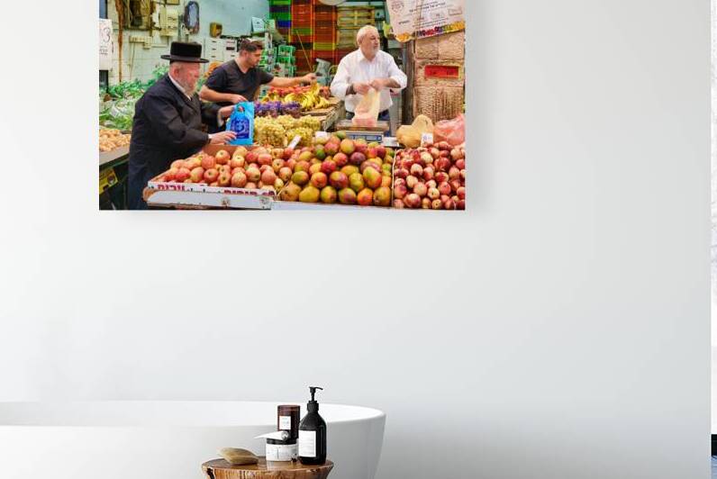 Vendors sell fresh produce at Mahane Yehuda Market in Jerusalem by Marco Brivio