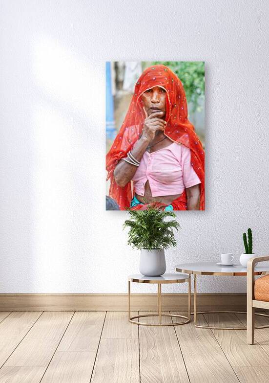 Portrait of woman in traditional dress from Mandawa Rajasthan by Marco Brivio