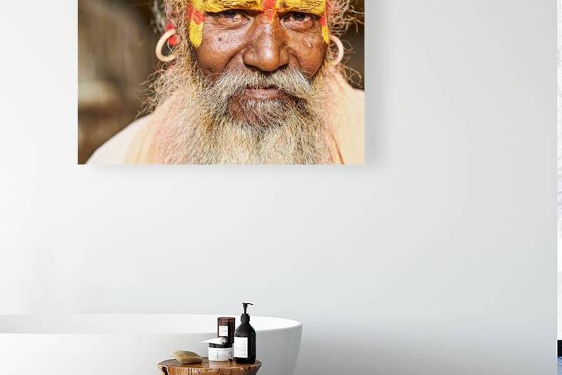 Sadhu man in Jaisalmer Rajasthan showing devotional markings by Marco Brivio