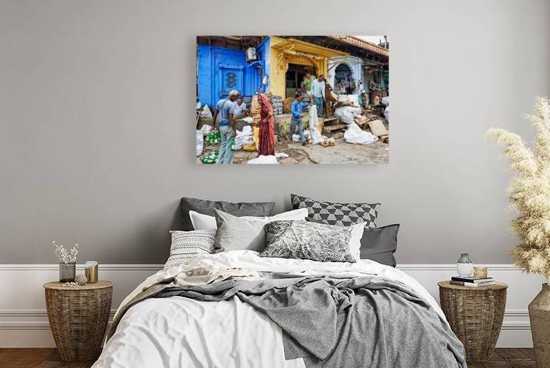 People interact and shop in Sardar Market in Jodhpur Rajasthan by Marco Brivio