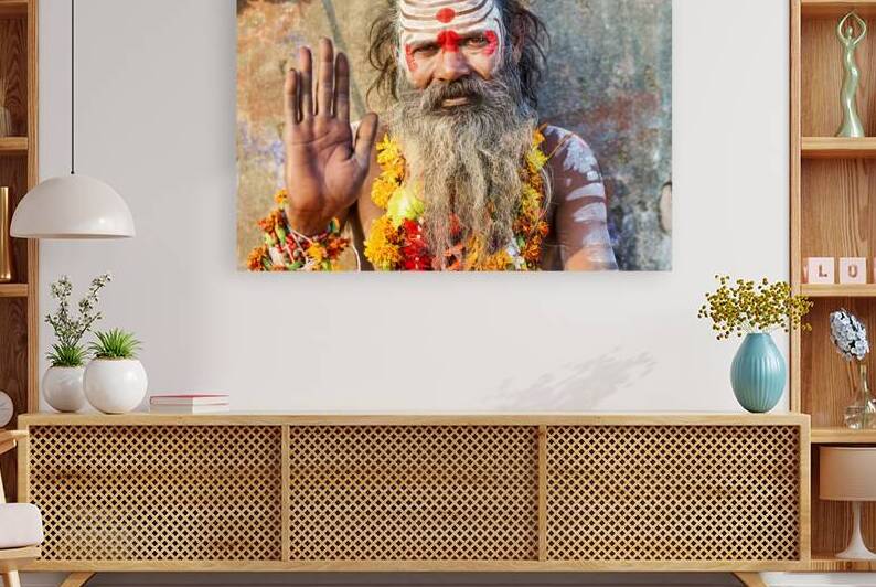 Portrait of a sadhu in Orchha Madhya Pradesh during daylight by Marco Brivio
