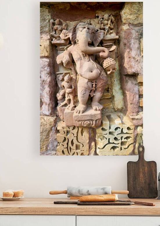 Sculpture of Ganesh at Khajuraho temples in Madhya Pradesh Indi by Marco Brivio