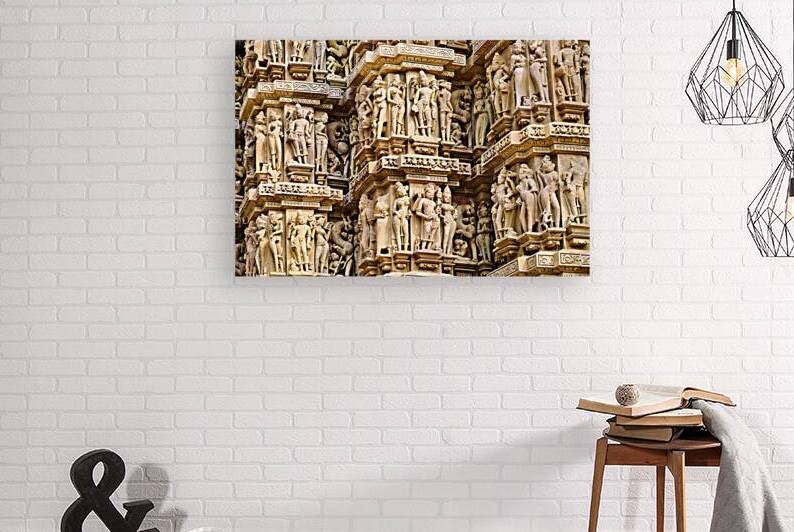 Carvings on the temples of Khajuraho in Madhya Pradesh India by Marco Brivio