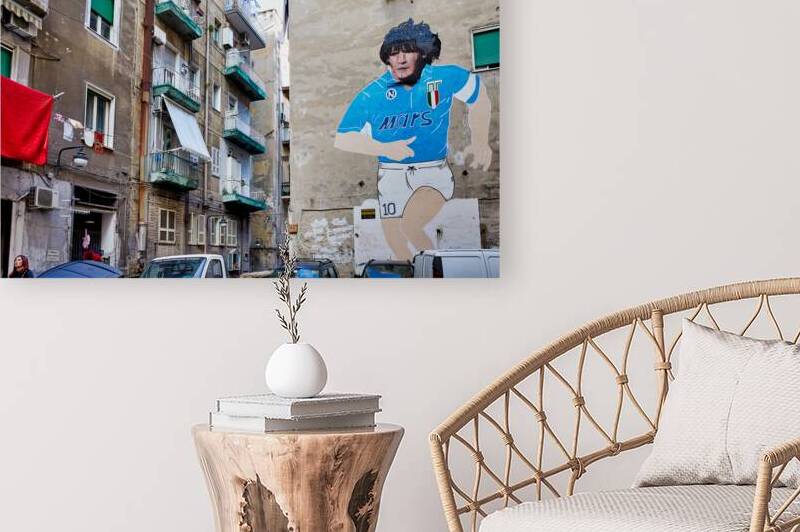 Mural of maradona in quartieri spagnoli naples italy by Marco Brivio