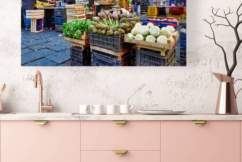 Greengrocer market scene in Pignasecca quarter Naples Italy by Marco Brivio