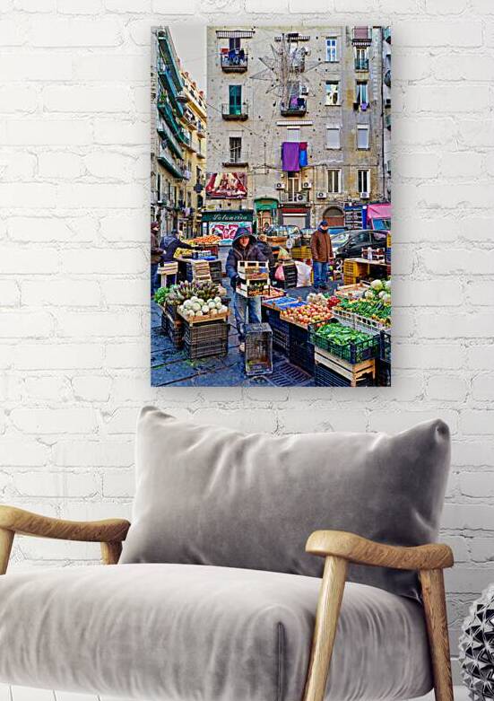 Greengrocer selling fresh produce in Pignasecca Naples Campania  by Marco Brivio