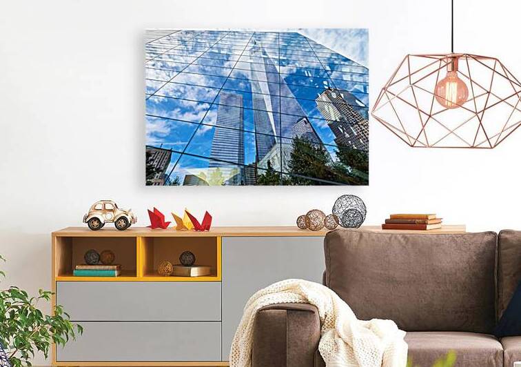 Reflections of one world trade center in manhattan by Marco Brivio