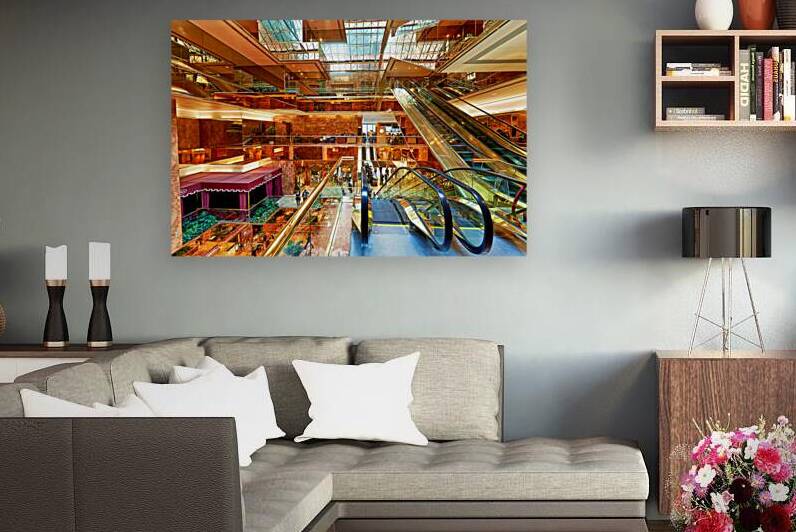 Visitors explore the Trump Tower atrium in Manhattan New York by Marco Brivio