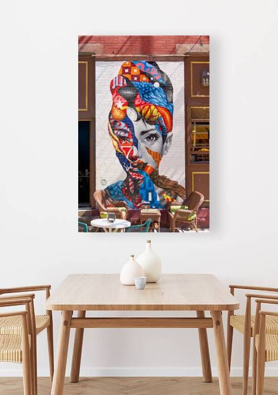 Audrey Hepburn mural at a cafe in Little Italy Manhattan New Y by Marco Brivio