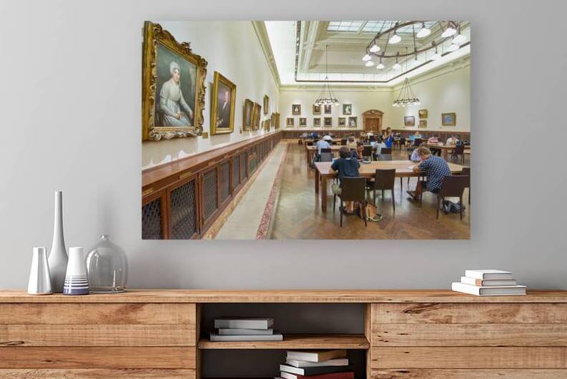 People read and study in the reading room of New York Public Lib by Marco Brivio