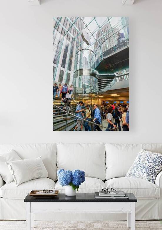 Entrance of apple store on 5th avenue in manhattan new york by Marco Brivio