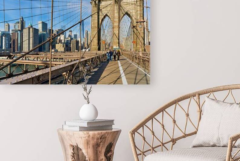 Crossing Brooklyn Bridge on foot in Manhattan New York by Marco Brivio