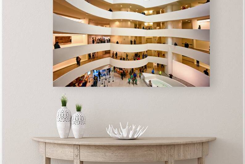 People walk and observe art in the Solomon R by Marco Brivio