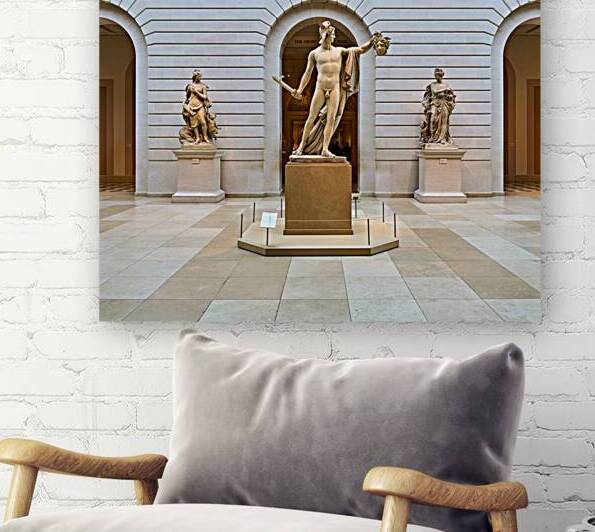 Perseus holds the head of Medusa at the Metropolitan Museum of A by Marco Brivio