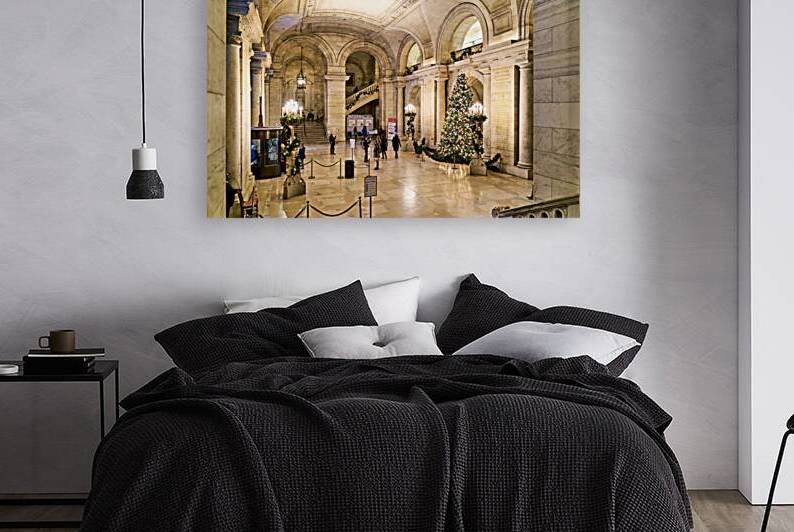 Visitors explore the entrance hall of the Public Library in Manh by Marco Brivio