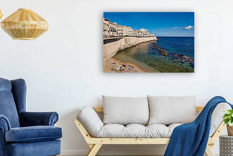 Seashore view at Syracuse Ortigia in Sicily on a sunny day by Marco Brivio