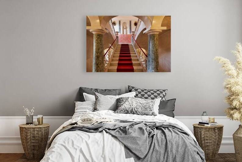 Stairs inside Palazzo Nicolaci in Noto Sicily during daytime by Marco Brivio