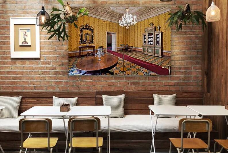 Visitors see the interior of Palazzo Nicolaci in Noto Sicily I by Marco Brivio