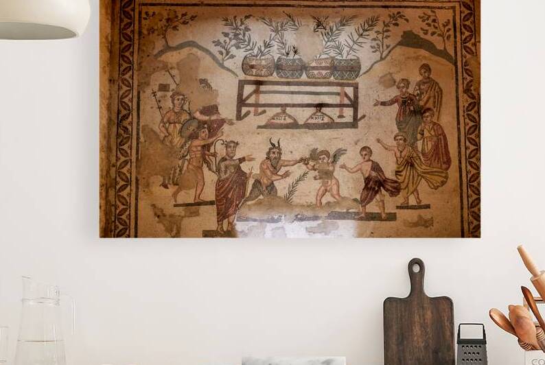 Mosaics showing scenes of everyday life at Villa Romana del Casa by Marco Brivio