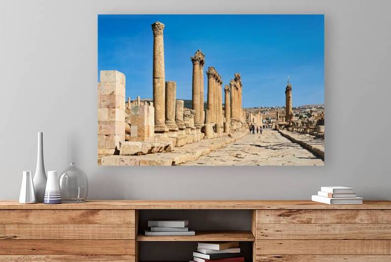 Colonnaded street in the ancient city of Gerasa in Jordan by Marco Brivio