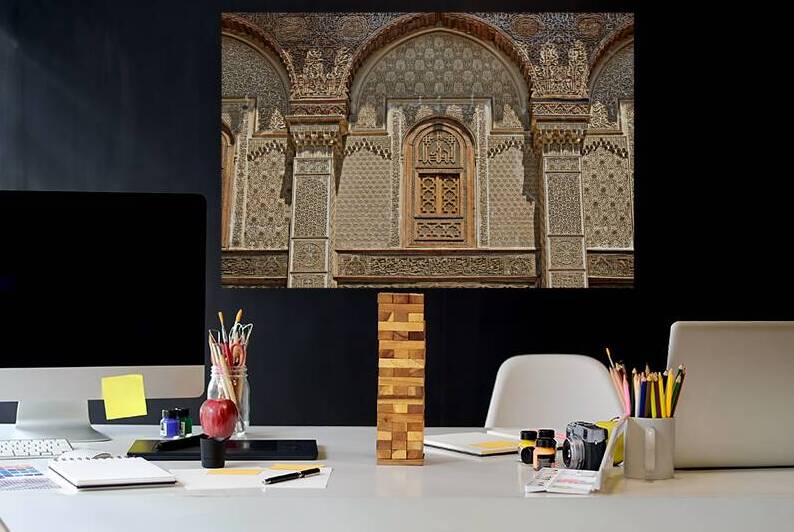 Historic architecture of Al Attarine Madrasa in Fez Morocco by Marco Brivio