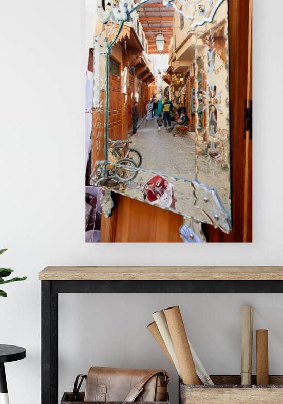 Narrow alleys of Medina in Fez reflected in a mirror by Marco Brivio