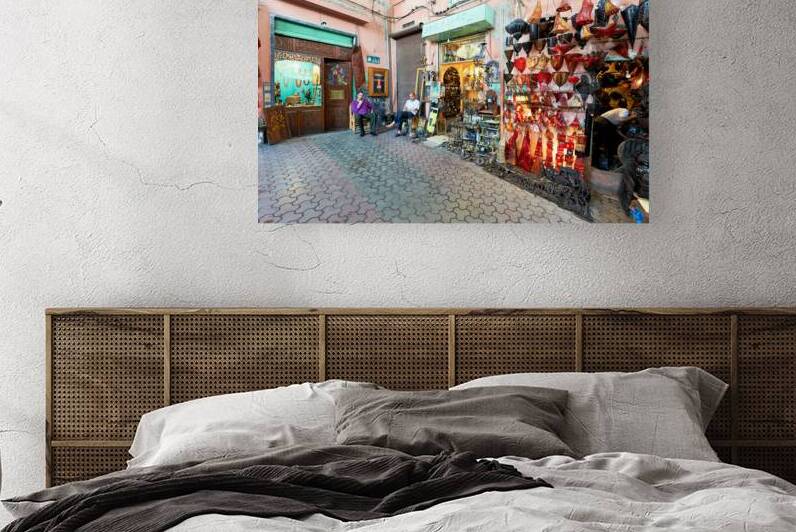 Souvenir shops in the Medina of Marrakesh during daytime by Marco Brivio
