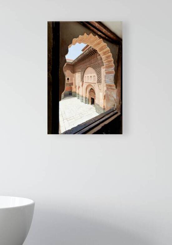 View from window in Madrasa Ben Youssef in Marrakesh Morocco by Marco Brivio
