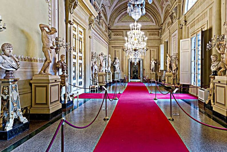 Visitors walk through Palatine Gallery in Palazzo Pitti in Flore by Marco Brivio