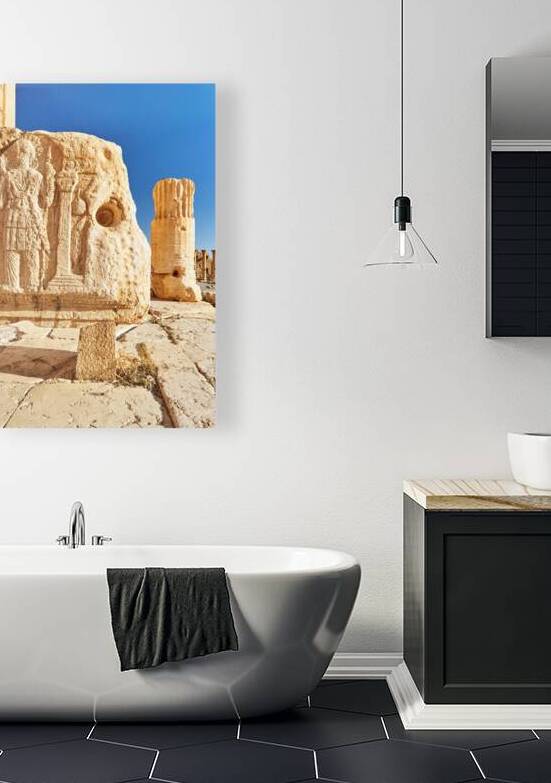 Exploring sculptures at Temple of Bel in Palmyra Syria by Marco Brivio