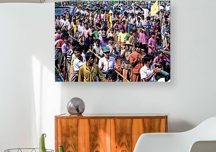 People gather on boats during the Inle Lake Festival in Myanmar by Marco Brivio