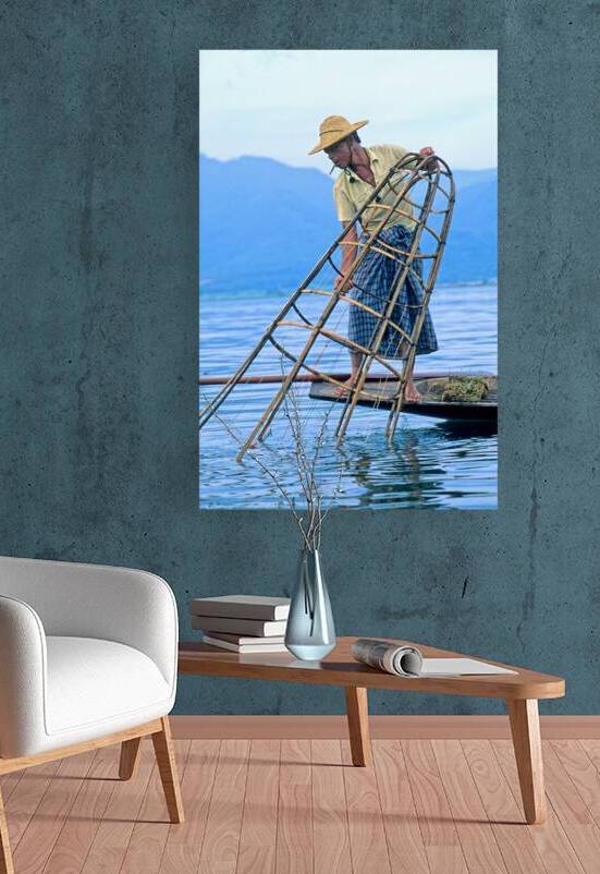 Fishing on Inle Lake in Myanmar with bamboo tools by Marco Brivio