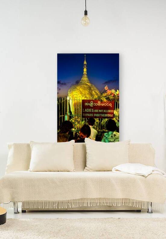 Visitors gather at Kyaiktiyo Pagoda Golden Rock in Myanmar at su by Marco Brivio