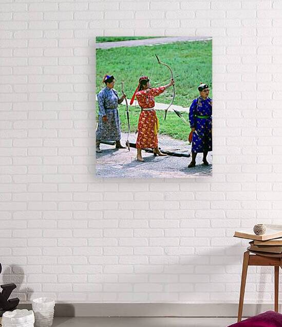 Mongolian archers compete at Naadam festival in Ulaanbaatar stad by Marco Brivio