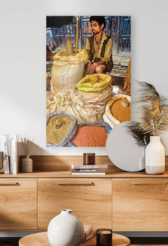 Selling spices in Kathmandu market during daylight hours by Marco Brivio