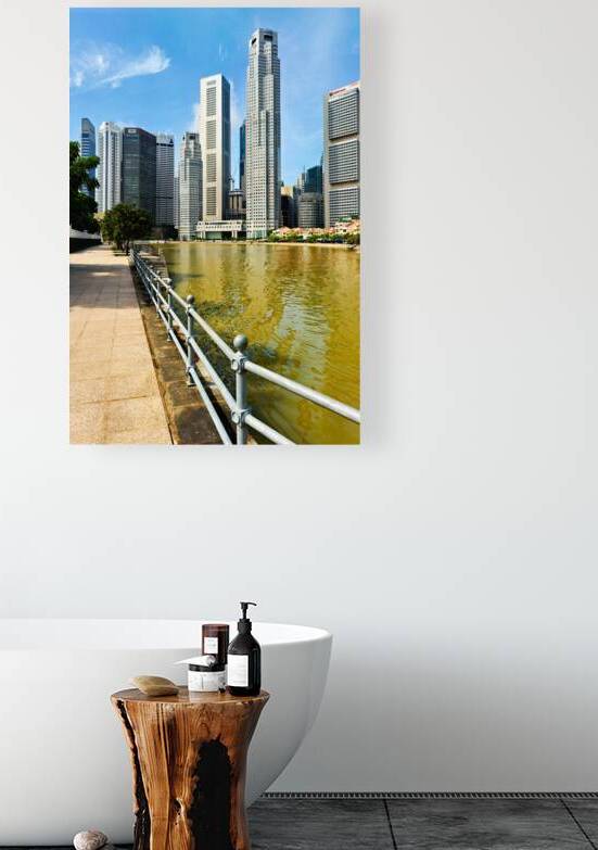 People walk along the canal in Singapore by Marco Brivio