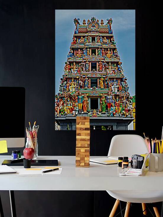 Visitors admire sculptures at Sri Mariamman Temple in Singapore by Marco Brivio
