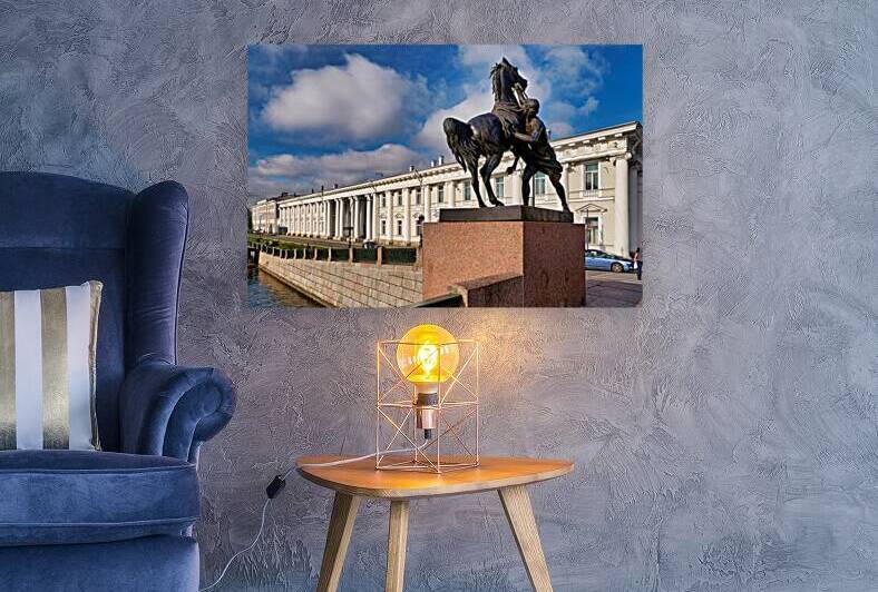 Equestrian statue on Anichkov Bridge in Saint Petersburg by Marco Brivio