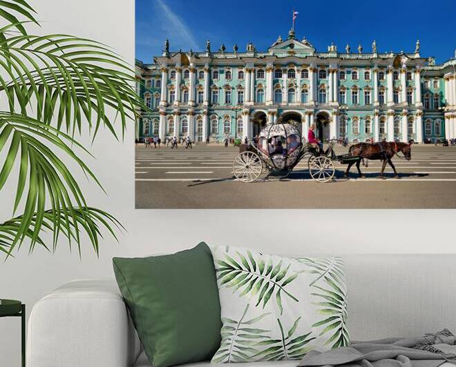 Horse carriage passes the Winter Palace in Saint Petersburg by Marco Brivio